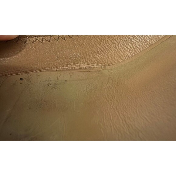 Tory Burch Tan Leather 8M Peep Toe Wedge Heels Shoes - Picture 7 of 9